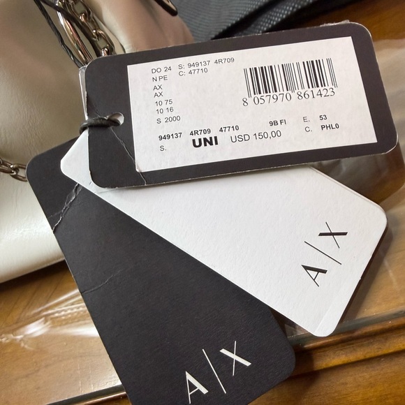 New Armani Exchange White Shoulder Bag